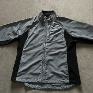 ASICS Full Zip Jacket Women M Gray Soft Shell Windstopper Pockets Athletic Run